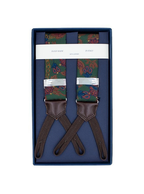 Flowers Printed Silk Braces