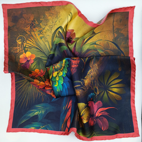 Jungle Silk Pocket Square - Multicolour
