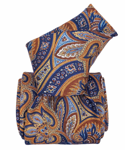 Printed Silk Tie - Golden Ornament