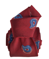 Printed Silk Tie - Red with Blue Paisley