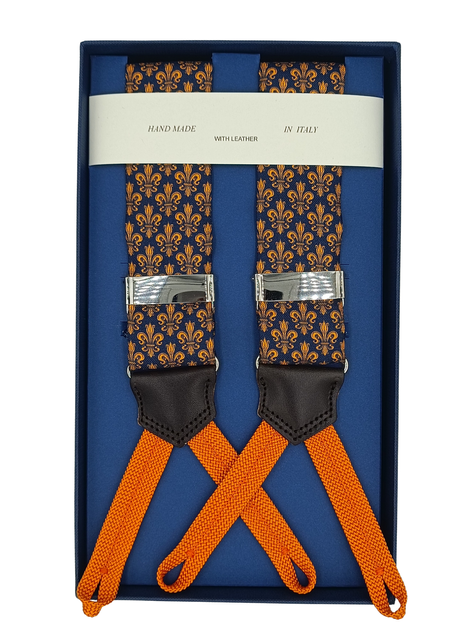 Fleur de lis Printed Silk Braces