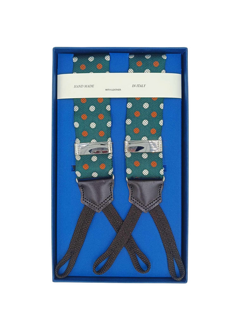 Klasyczne Szelki Jedwabne - Butelkowe Grochy