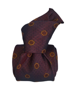 Jacquard Silk Tie - Burgundy Houndstooth