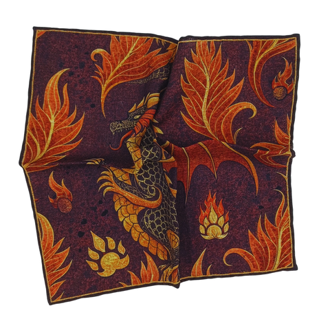 Wool Pocket Square - Dragon