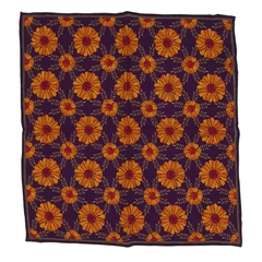 Wool Pocket Square - Yellow Flowers
