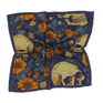 Wool Pocket Square - Skulls and Flowers