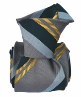 Klasyczny Krawat Jedwabny - Srebrny Regimental