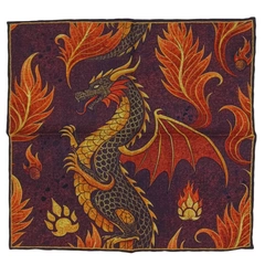 Wool Pocket Square - Dragon