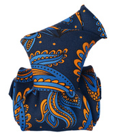 Printed Silk Tie - Navy BIG Paisley