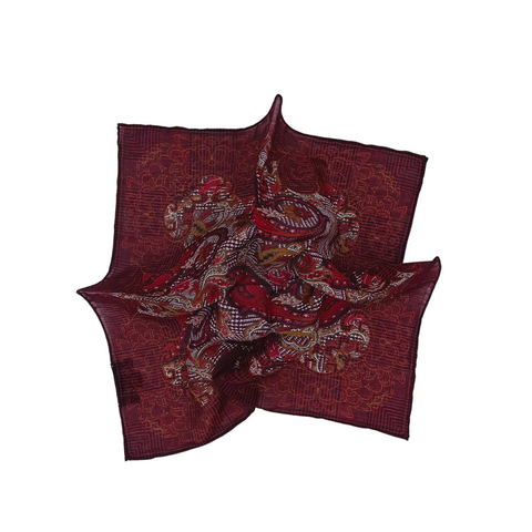 Poszetka Natural Blend - Burgundowa PoW Paisley