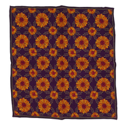 Wool Pocket Square - Yellow Flowers