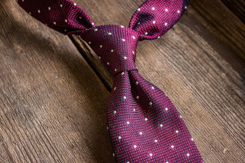 Grenadine Garza Fina Tie - Burgundy White Dots