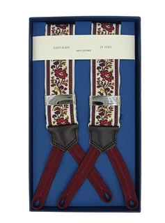 Klasyczne Szelki Jedwabne - Czerwone Kwiaty