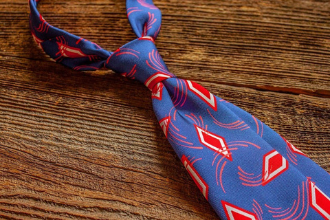 Silk Tie - Blue Parallelograms