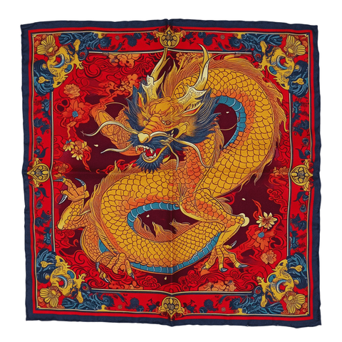 Poszetka Jedwabna - Smok