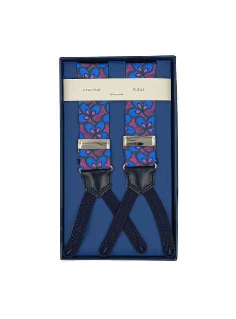 Bottle Micro Flowers Jacquard Silk Braces